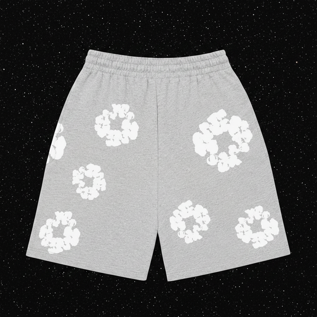 GREY DENIM SHORTS
