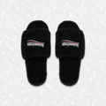 BLACK FUR SLIDES