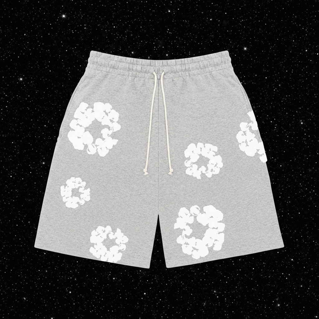 GREY DENIM SHORTS