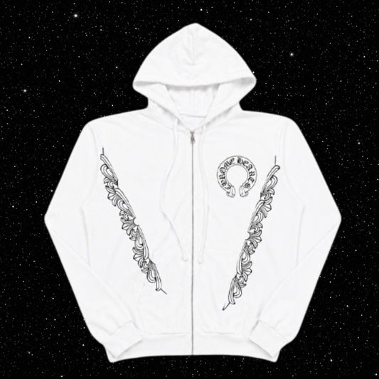 WHITE HORSESHOE ZIP-UP